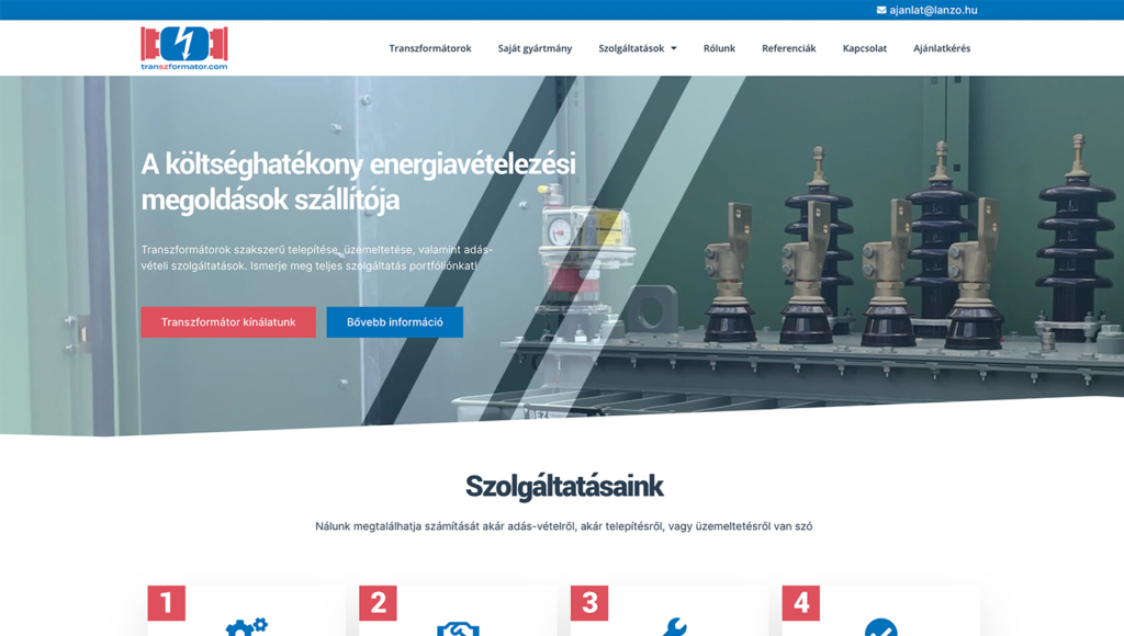 transzformátor webáruház referencia
