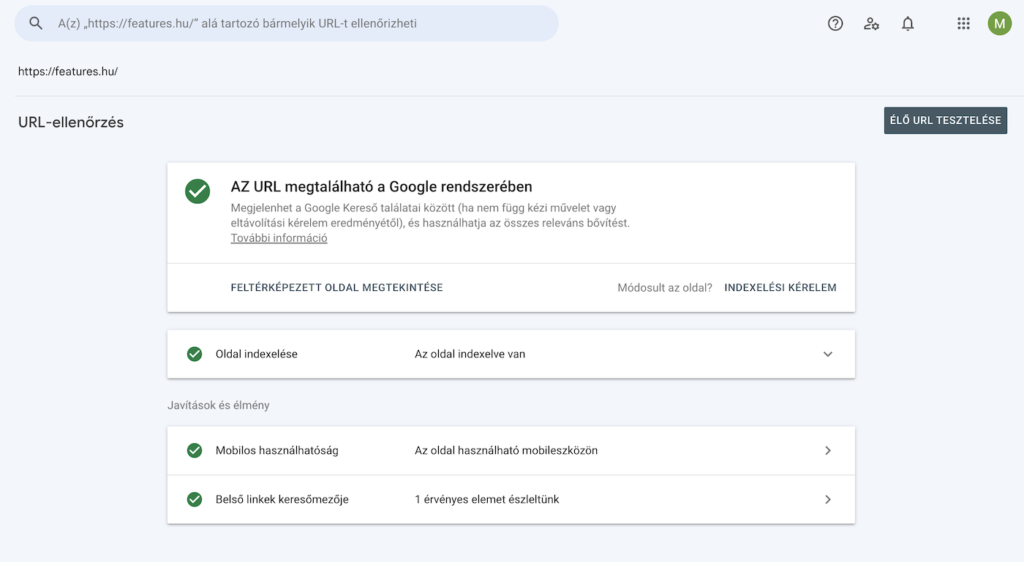 URL indexelés